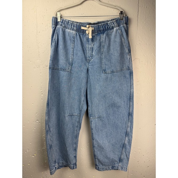 GAP Light Blue Wide-Leg Drawstring Jeans - Picture 5 of 11